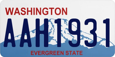 WA license plate AAH1931