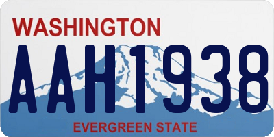 WA license plate AAH1938