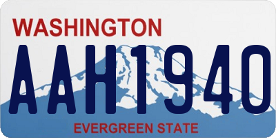 WA license plate AAH1940