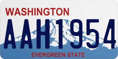 WA license plate AAH1954
