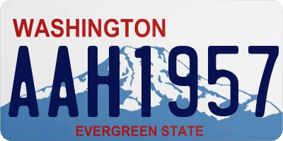 WA license plate AAH1957