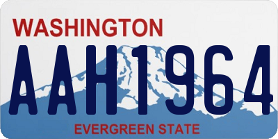 WA license plate AAH1964