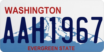 WA license plate AAH1967