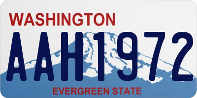 WA license plate AAH1972