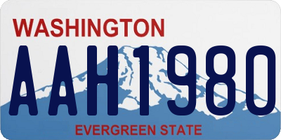 WA license plate AAH1980