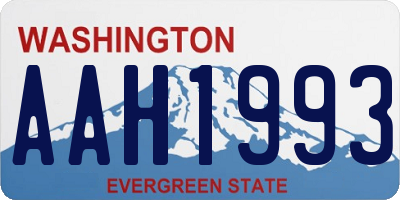 WA license plate AAH1993