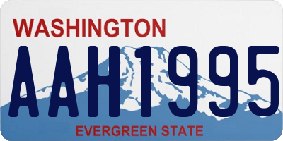 WA license plate AAH1995