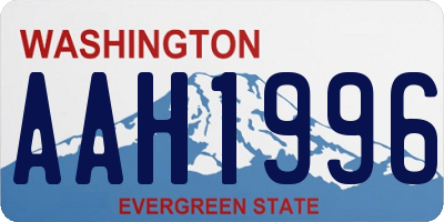 WA license plate AAH1996