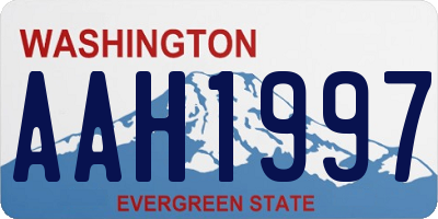 WA license plate AAH1997