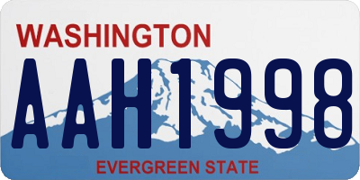 WA license plate AAH1998