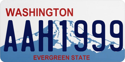 WA license plate AAH1999