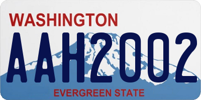 WA license plate AAH2002