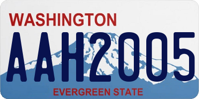 WA license plate AAH2005