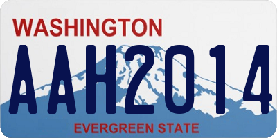 WA license plate AAH2014