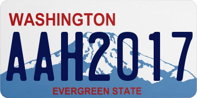 WA license plate AAH2017