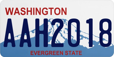 WA license plate AAH2018