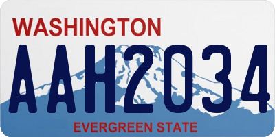 WA license plate AAH2034