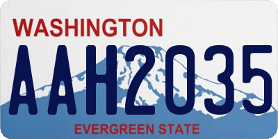 WA license plate AAH2035