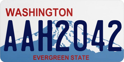 WA license plate AAH2042