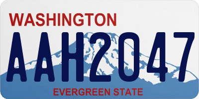WA license plate AAH2047