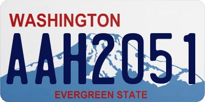 WA license plate AAH2051
