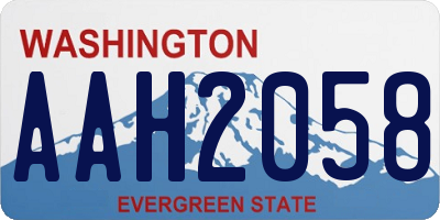 WA license plate AAH2058