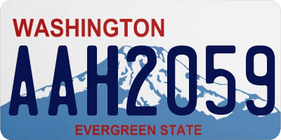 WA license plate AAH2059