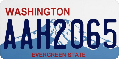 WA license plate AAH2065