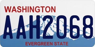 WA license plate AAH2068