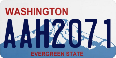 WA license plate AAH2071