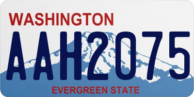 WA license plate AAH2075