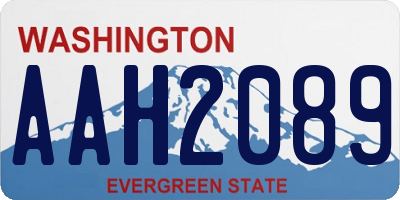 WA license plate AAH2089