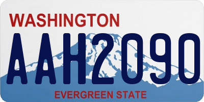WA license plate AAH2090