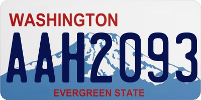 WA license plate AAH2093