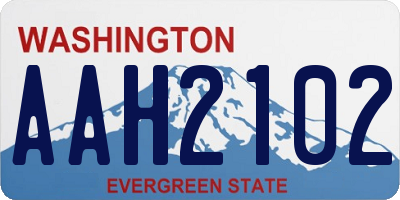 WA license plate AAH2102