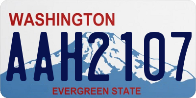 WA license plate AAH2107