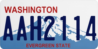 WA license plate AAH2114