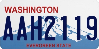 WA license plate AAH2119