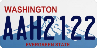 WA license plate AAH2122
