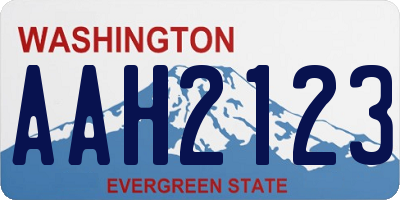 WA license plate AAH2123