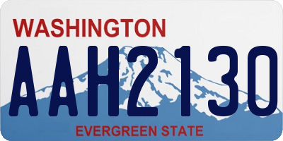 WA license plate AAH2130