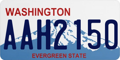 WA license plate AAH2150