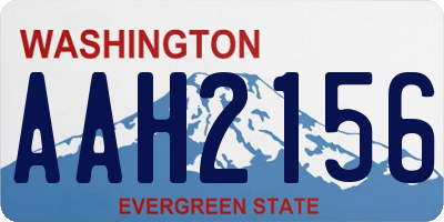 WA license plate AAH2156