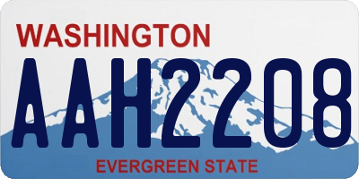 WA license plate AAH2208