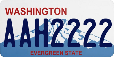 WA license plate AAH2222