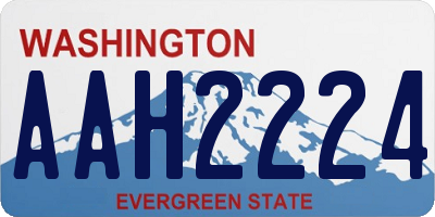 WA license plate AAH2224