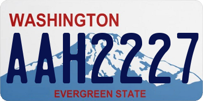 WA license plate AAH2227