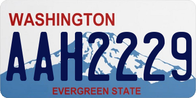 WA license plate AAH2229