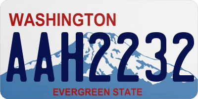 WA license plate AAH2232