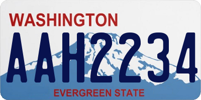 WA license plate AAH2234